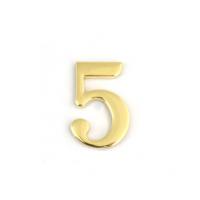 Цифра дверная пластик "5" золото Apecs (100)