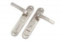 Ручки на планке S-Locked 142-232-L-SN левая (сатин) к замку Эльбор 1.06.41 (20)