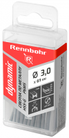 Сверло по металлу  3,0х61мм сталь Р6М5 "Rennbohr DYNAMIC" (20шт) коробка