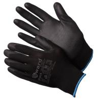 Перчатки нейлоновые с полиуретаном "Gward BLACK" ЧЕРНЫЕ (8/M) (12/240)