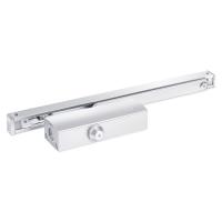 Доводчик дверной Notedo DC-075 SL+HO скользящая тяга, с фиксацией, до 60кг (серебро RAL9006) (10)