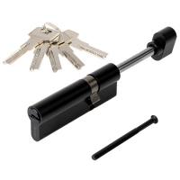 Цилиндровый механизм Avers ZM-90(30S/60)-S/65-C11-BLM ключ/шток (черный) (12/72)