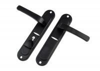Ручки на планке S-Locked 142-232-R-BL правая (черный) к замку Эльбор 1.06.43 (20)